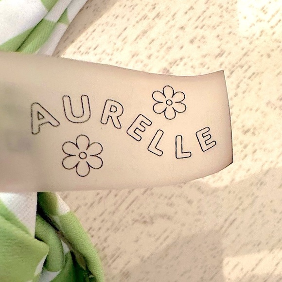 Aurelle high waisted green and white checkered bikini full set in size small - Picture 4 of 8